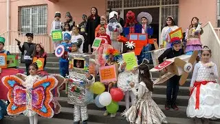 Midyat’ta minik öğrencilerin geri dönüşüm defilesi hayran bıraktı