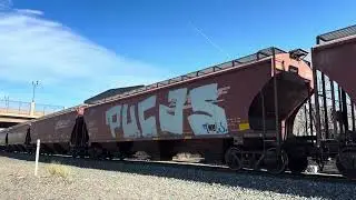 BNSF #9063 Lead&rsquo;s The SB Loaded Grain Train Through Colorado Springs, CO 1/4/2026.
