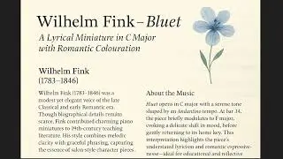 Bluet (Houstonia Caerulea) &mdash; Gottfried Wilhelm Fink | Piano Study Guide