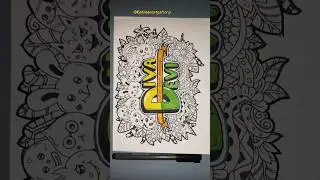 draw doodle art name Diva & Devi !! #doodleart #art #funart #drawing #shorts
