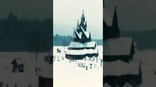 Cinematics of 13th Century Heddal Stave Church. This is the largest church in Norway..