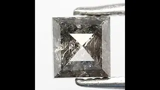 0.85 CT Square Grey Black Diamond: Natural Loose Stone, Unique Jewelry