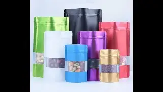 Stand Up Matte Color Foil Window Zip Lock Resealable Bags