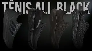 LIST&Atilde;O COM T&Ecirc;NIS de CORRIDA PRETO 100% ALL BLACK