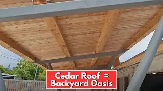 Beautiful Cedar Roof Patio | Roof Straps & Sheeting Approved!