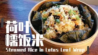 糯米飯做法｜荷葉糯米飯｜荷葉蒸飯｜Sticky rice in lotus leaf ｜Steamed rice in lotus leaf wrap｜(with English recipes ）