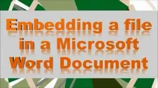 Embedding a file in Word 2010