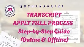 JNTUA //TRANSCRIPT APPLY FULL PROCESS &ndash; Step-by-Step Guide (Online & Offline)