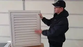 Aluminum hinged gable vent for easy attic access.