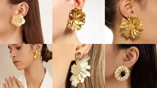 Flower Design Stud Earrings/Gold Earrings Designs#Imitation#GirlsJwellery