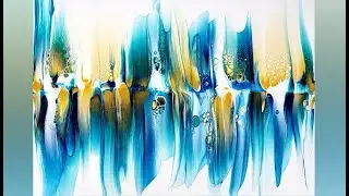 #557 «Ghost» Pour Swipe в оттенках темно-синего, бирюзового и 24-каратного золота Decoart