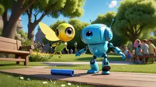 Two Little Robots Draw with Chalk | Creative Nursery Rhyme for Kids | Fun Learning Songs