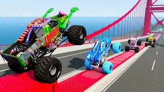 Monster Truck Madness! 🚀 High-Speed Jumps & Realistic Soft-Body Crashes | BeamNG.drive #008