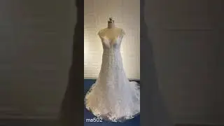 総レース　フレンチスリーブ　ウェディングドレス　ma502
