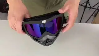 Men & Women Detachable Mask Safety Goggles for Biking & Skiing with Adjustable Strap