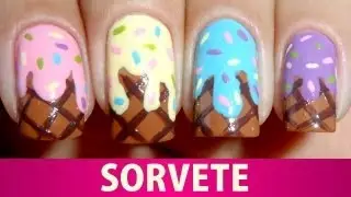 Unhas Decoradas de Sorvete
