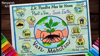 Van Mahotsav poster drawing / Van Mahotsav chart project making idea / वन महोत्सव पर चित्र