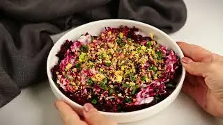 Roasted Beet Salad with Greek Yogurt & Pistachios | Easy & Healthy Recipe