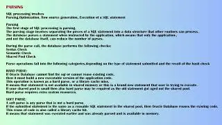 Oracle DBA Performance | Oracle SQL Parsing