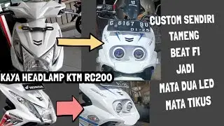 Modif Tameng Beat Fi Lampu Dua || Mata Tikus|| NGARANG SENDIRI || BIKIN SENDIRI