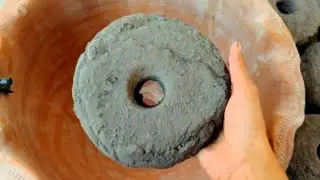 #Black #charcoal 😍 crumbling in clay pot so satisfying ❣️ asmr like subscribers #crumbling #asmr 💫
