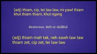 Adroit Meaning in English Ngawn Dictionary adroit = thiam nak hau, thiam zet, cip, tei law law ,