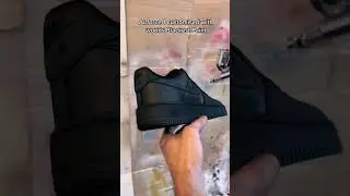 Worlds Blackest Paint on Nike Airforce1&rsquo;s #sneakers #art #custom #fashion #black #paint