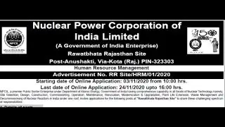 NPCIL Recruitment 2020 | Golden Opportunity for Diploma holders and Science Graduates