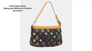 Preloved ||Louis Vuitton Black Monogram Multicolore Pochette Accessoires