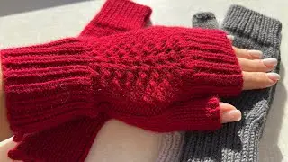 🌸Мастер-класс Митенки из мериноса (laines du nord, Lana gatto, bbb filati) аксессуар на осень-весну