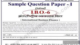IBO 6 Important questions in Hindi | IBO 6 Sample paper | IBO 6 Important questions with answers