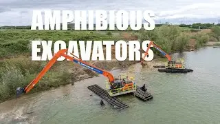 Two New Amphibious Excavators for Land + Water