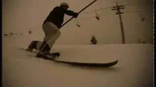 telemark in the French Alps with an american lurk (Telestick)