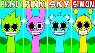 Sprunki Phase 1 But Everyone Is PINKI VS SKY VS SIMON