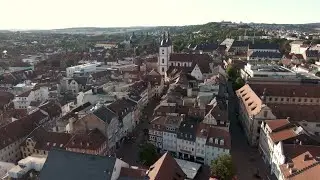 Stadt Fulda im Sommer - Stockfootage Luftaufnahmen Aerial 4K
