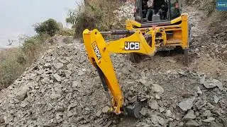 JCB Backhoe Loader-Clearing Road and Widening a Bend