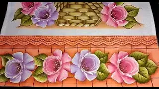 pintura em tecido para iniciantes (barrado de rosas) @reginarochapinturasemtecido