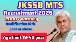  JKSSB MTS Recruitment 2026 Big Vacancy UpdateJKSSB MTS Recruitment 2026