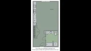 Olympic by Windsor (0x1) 1A1 Floor Plan / Large Windows - 539 sq ft.