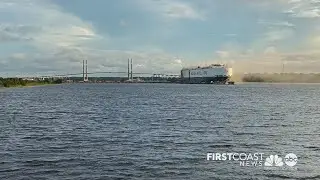 PHOTOS: Multiple firefighters injured in vehicle-carrying ship fire in Blount Island