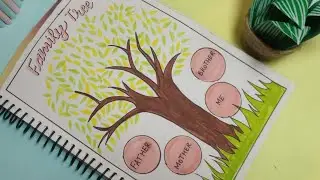 How To Make Family Tree Easy | Family Tree On A Chart Paper | Easy Family Tree Drawing | Easy Tree |