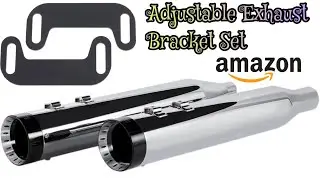 Stretched Bagger Adjustable Exhaust Bracket Set for Harley Touring