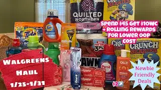 WALGREENS HAUL 1/25-1/31 | ROLLING REWARDS + SPEND BOOSTER SCENARIO | NEWBIE FRIENDLY DEALS