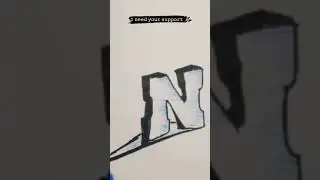 How to draw 3D letter N step by step very easy ||easy drawing by Neha verma ||#artsstoty