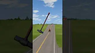 BeamNG Drive | Gaint hammer vs car crashes part 177 #beamngdrive #youtubeshorts #shorts #trending