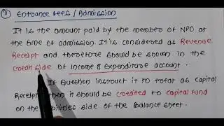 Entrance fees treatment in Not for Profit Organisation #oneminuteknowledge