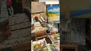 Bruges Paintings 🎨🧑&zwj;🎨 #shorts #ytshorts #belgium #town #beautifulartgallery