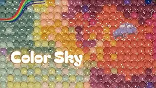 Real Time Diamond Painting ASMR 💎 Rainbow Beetle Journey 🌈 Color Sky