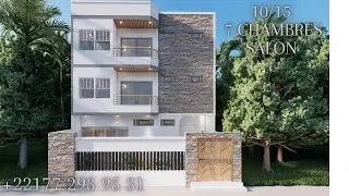 Plan maison 150m2 R+2 avec 7 chambres Dakar S&eacute;n&eacute;gal