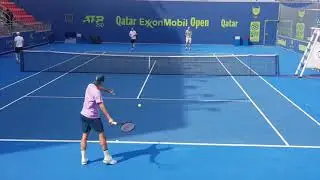 Roger Federer Court Level Playing | Drop Shot & Volley Practice | Qatar Open 2021